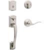 imageKwikset Prescott Front Door Lock Handle and Deadbolt Set Entry Handleset Exterior with Interior Reversible Lever Venetian Bronze Pick Resistant SmartKey Rekey Deadbolt SecuritySatin Nickel