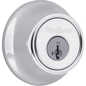imageKwikset 660 Deadbolt Deadbolt Lock Polished Brass Round Exterior Keyed Front Entry Door Pick Resistant SmartKey Rekey Security Single Cylinder Dead BoltPolished Chrome