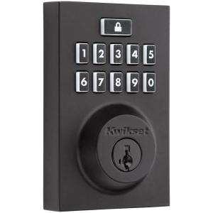 imageKwikset 914 Contemporary Keypad SmartCode Electronic Deadbolt Smart Lock featuring SmartKey Security and ZigBee 30 Technology in Matte Black