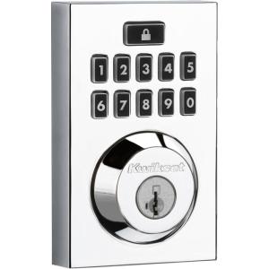 imageKwikset 914 Contemporary Keypad SmartCode Electronic Deadbolt Smart Lock featuring SmartKey Security and ZigBee 30 Technology in Polished Chrome