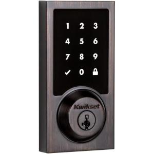imageKwikset 916 Keyless Entry Touchscreen SmartCode Electronic Deadbolt Smart Lock featuring SmartKey Security and ZigBee 30 Technology in Contemporary Venetian Bronze Zigbee Hub sold seperately