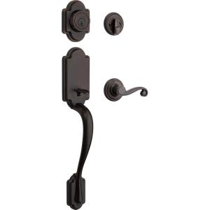 imageKwikset 98001123 Arlington Single Cylinder Handleset wLido Lever featuring SmartKey in Venetian BronzeVenetian Bronze