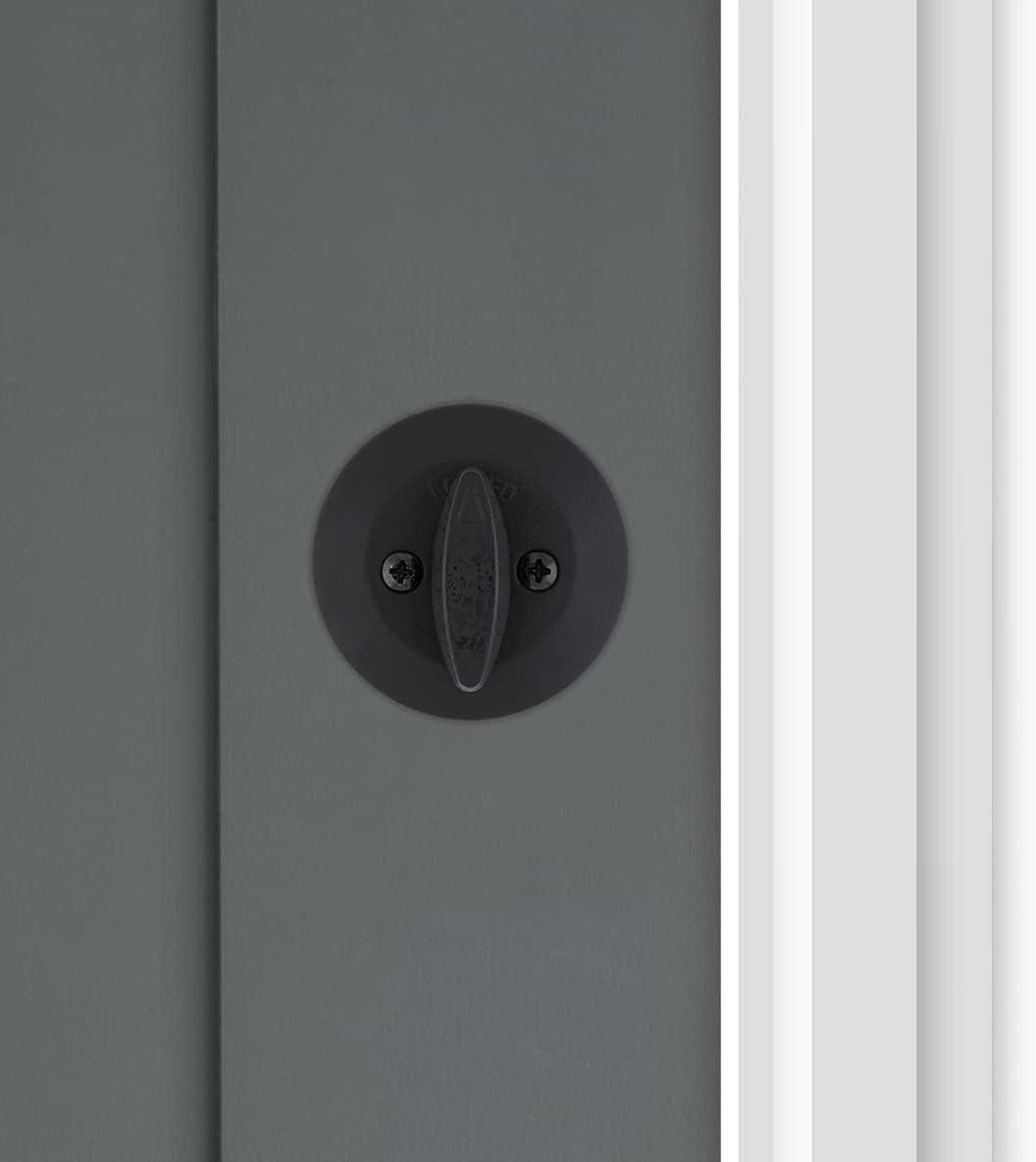 imageKwikset 660 Deadbolt Deadbolt Lock Polished Chrome Round Exterior Keyed Front Entry Door Single Cylinder Dead BoltMatte Black