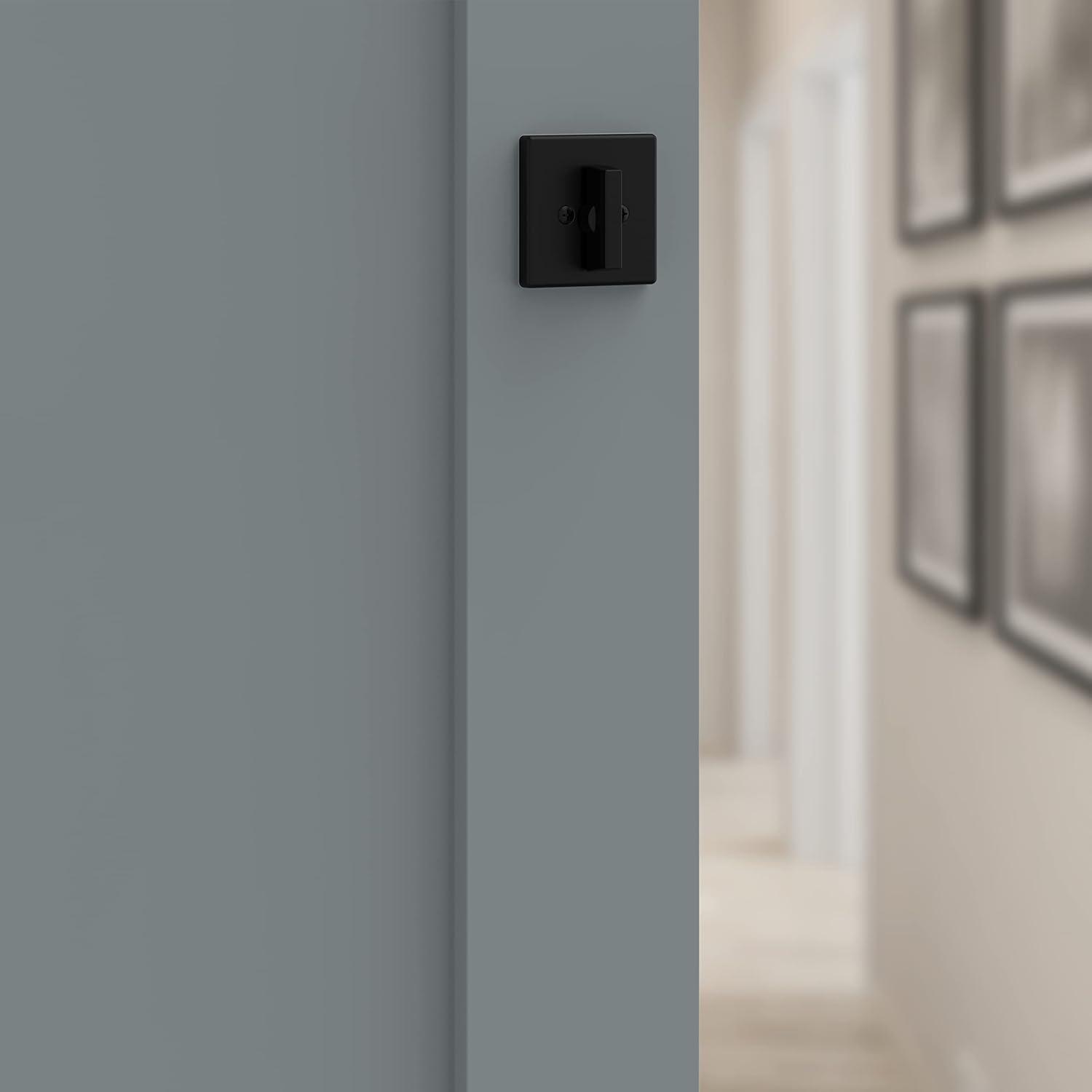 imageKwikset 660 Deadbolt Deadbolt Lock Polished Chrome Round Exterior Keyed Front Entry Door Single Cylinder Dead BoltMatte Black