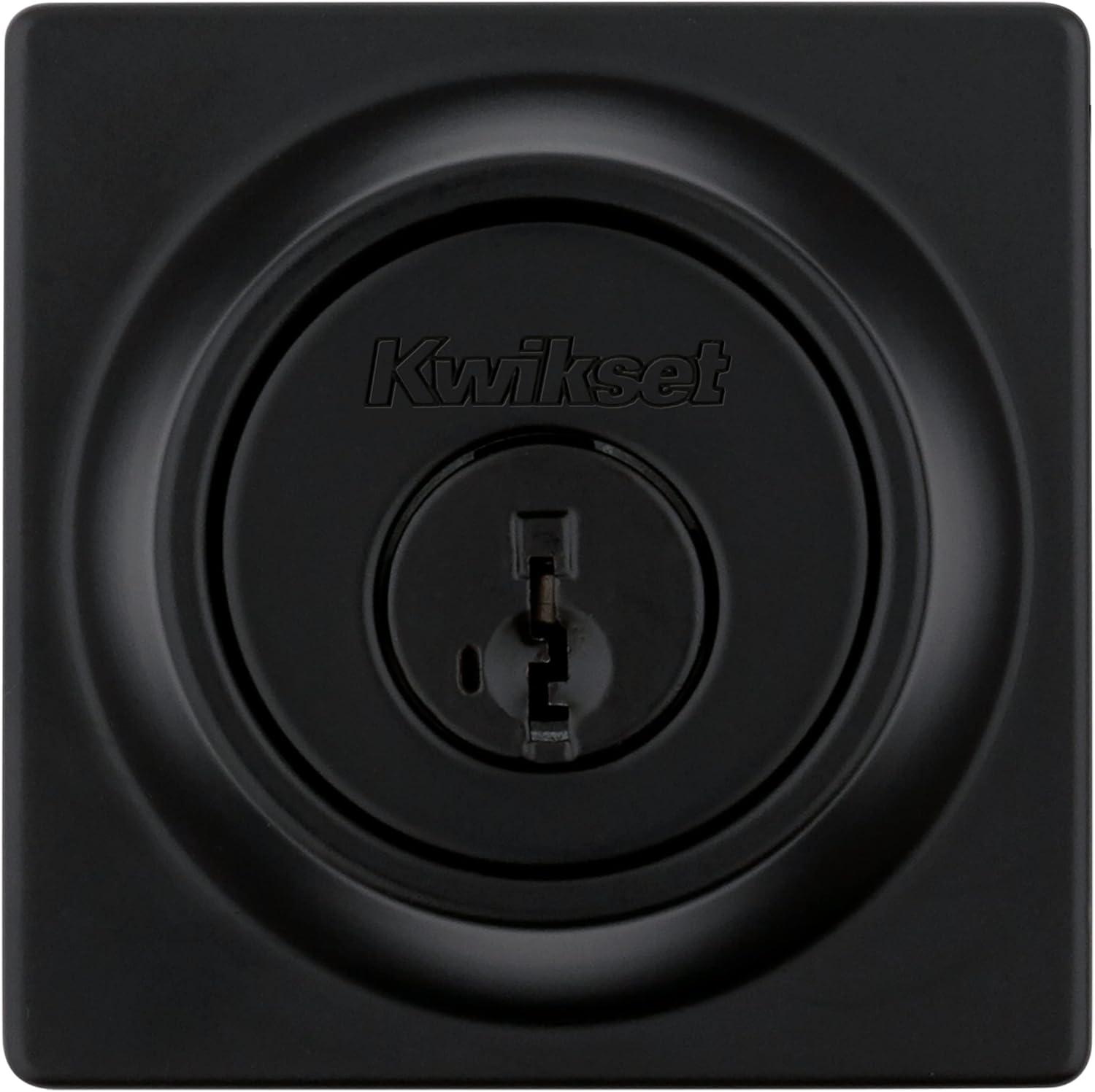 imageKwikset 660 Deadbolt Deadbolt Lock Polished Chrome Round Exterior Keyed Front Entry Door Single Cylinder Dead BoltMatte Black