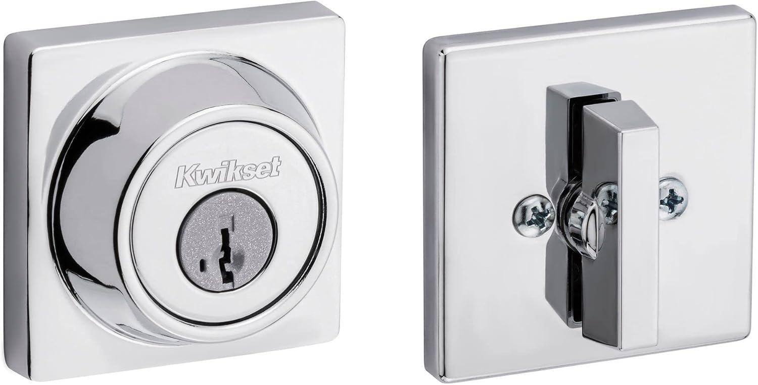 imageKwikset 660 Deadbolt Deadbolt Lock Polished Chrome Round Exterior Keyed Front Entry Door Single Cylinder Dead BoltPolished Chrome