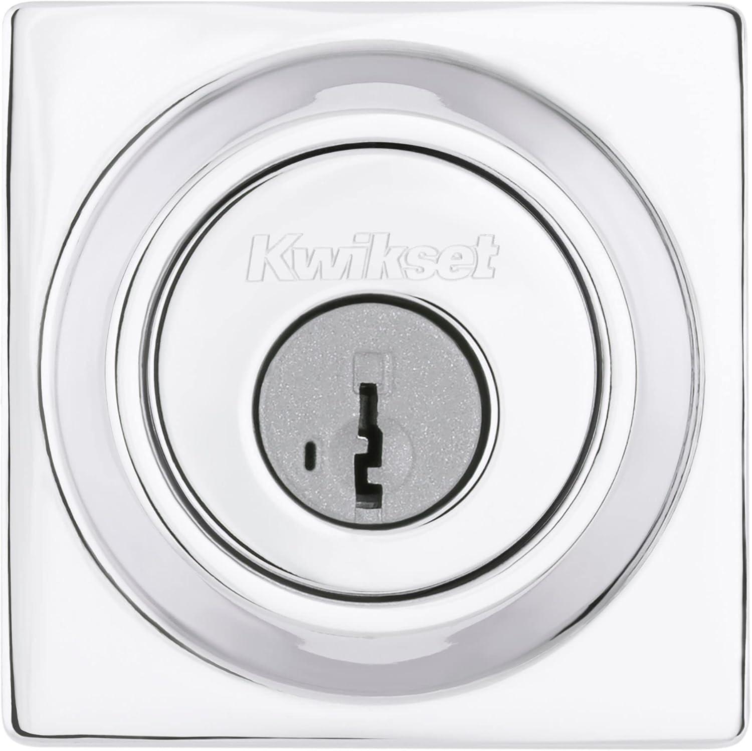 imageKwikset 660 Deadbolt Deadbolt Lock Polished Chrome Round Exterior Keyed Front Entry Door Single Cylinder Dead BoltPolished Chrome