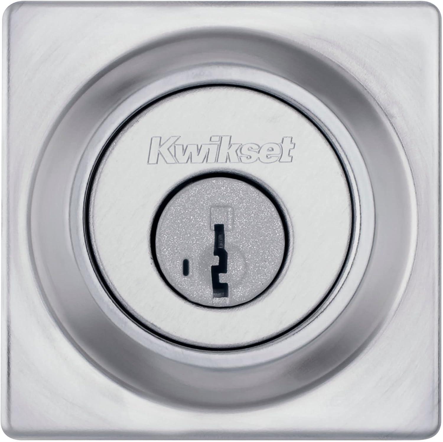 imageKwikset 660 Deadbolt Deadbolt Lock Polished Chrome Round Exterior Keyed Front Entry Door Single Cylinder Dead BoltSatin Chrome