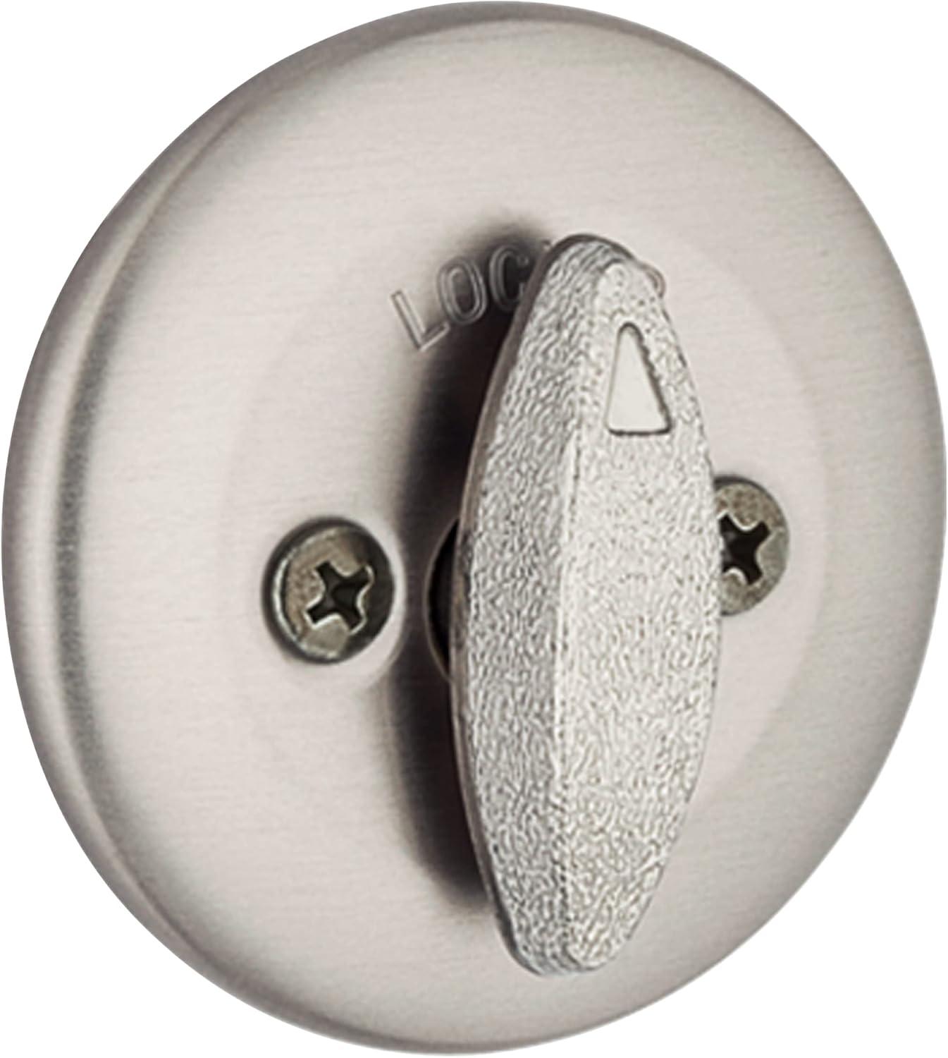 imageKwikset 660 Deadbolt Deadbolt Lock Polished Chrome Round Exterior Keyed Front Entry Door Single Cylinder Dead BoltSatin Nickel