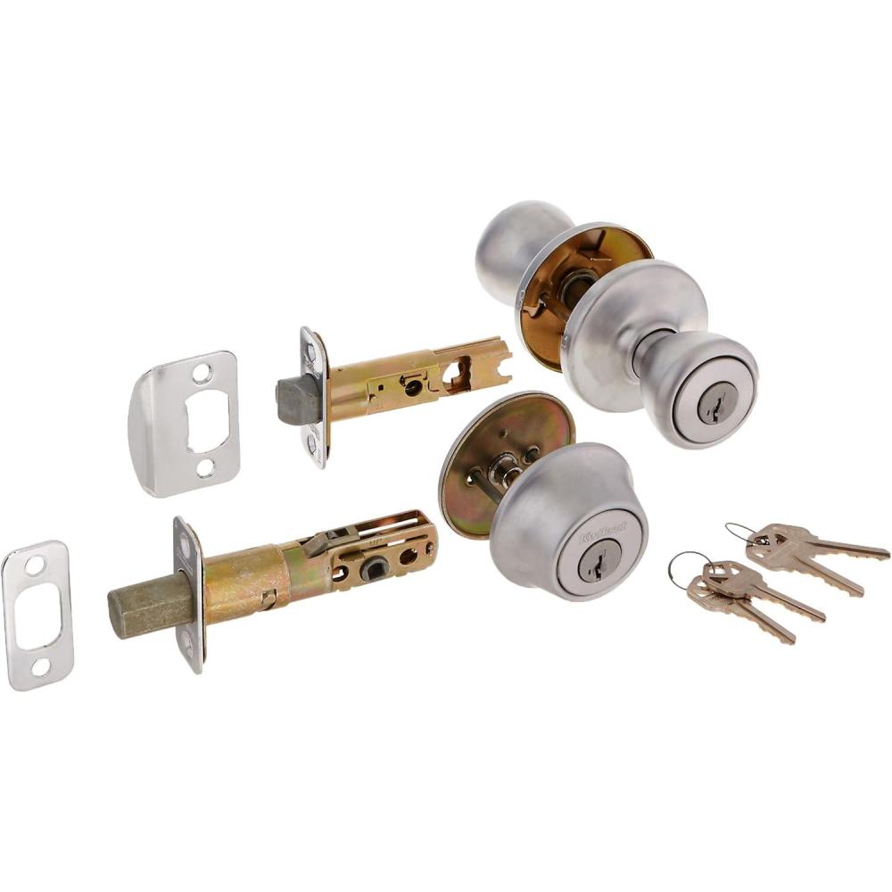 imageKwikset 690T 26D SMT RCAL RCS 690 Tylo Keyed Entry Knob And Single Cylinder Deadbolt Combo Pack Featuring Smart Key Satin Chrome