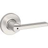 imageKwikset Casey Entry Door Handle with Lock and Key Secure Keyed Reversible Lever Exterior for Front Entrance and Bedrooms Satin Nickel 4 Pack Pick Resistant SmartKey Rekey Security and MicrobanSatin Nickel