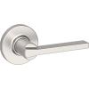 imageKwikset Casey Entry Door Handle with Lock and Key Secure Keyed Reversible Lever Exterior for Front Entrance and Bedrooms Satin Nickel 4 Pack Pick Resistant SmartKey Rekey Security and MicrobanSatin Nickel