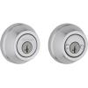 imageKwikset Gatelatch Deadbolt Lock Satin Chrome Round Keyed on Exterior and Interior Front Entry Door Pick Resistant SmartKey Rekey Security Double Cylinder Dead Bolt