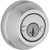 imageKwikset Gatelatch Deadbolt Lock Satin Chrome Round Keyed on Exterior and Interior Front Entry Door Pick Resistant SmartKey Rekey Security Double Cylinder Dead Bolt
