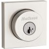 imageKwikset Halifax Deadbolt Lock Satin Nickel Square Exterior Keyed Front Entry Door Pick Resistant SmartKey Rekey Security Single Cylinder Dead Bolt with Microban Protection