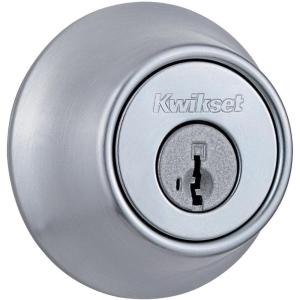 imageKwikset 660 Deadbolt Deadbolt Lock Satin Chrome Round Exterior Keyed Front Entry Door Pick Resistant SmartKey Rekey Security Single Cylinder Dead Bolt1 Count Pack of 1