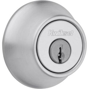 imageKwikset 660 Deadbolt Deadbolt Lock Satin Chrome Round Exterior Keyed Front Entry Door Single Cylinder Dead BoltWithout SmartKey Pack of 12