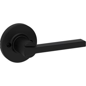 imageKwikset Casey Entry Door Handle with Lock and Key Secure Keyed Reversible Lever Exterior for Front Entrance and Bedrooms Satin Nickel 4 Pack Pick Resistant SmartKey Rekey Security and MicrobanMatte Black