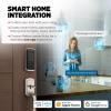 imageKwikset Halo Select Plus Satin Nickel Touchscreen Apple Home Keys TaptoUnlock WiFi and Matter Enabled Smart Lock Deadbolt with Door Status Sensor and Intrusion DetectionSatin Nickel