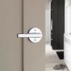 imageKwikset Milan Interior Privacy Door Handle with Lock Door Lever For Bathroom and Bedroom Polished Chrome Reversible Keyless Push Button Lock Door Lever