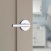 imageKwikset Milan Interior Privacy Door Handle with Lock Door Lever For Bathroom and Bedroom Polished Chrome Reversible Keyless Push Button Lock Door Lever