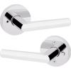 imageKwikset Milan Interior Privacy Door Handle with Lock Door Lever For Bathroom and Bedroom Polished Chrome Reversible Keyless Push Button Lock Door Lever