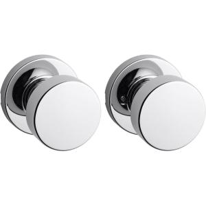 imageKwikset Pismo Interior Passage Door Knob Handle For Closet and Hallway Doors NonLocking Doorknob Polished Chrome Round RoseRound Rose