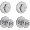 imageKwikset 242 Tylo Entry Knob and Single Cylinder Deadbolt Project Pack in Satin ChromeSatin Chrome