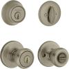 imageKwikset 690T 5 SMT 6AL RCS 690 Tylo Keyed Entry Knob and Single Cylinder Deadbolt Comob Pack Antique Brass