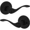 imageKwikset Balboa Interior Passage Door Handle Lever For Closet and Hallway Doors Reversible NonLocking Handle Lever Matte BlackMatte Black
