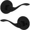 imageKwikset Balboa Interior Passage Door Handle Lever For Closet and Hallway Doors Reversible NonLocking Handle Lever Matte BlackMatte Black