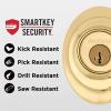 imageKwikset Dakota Front Door Lock Handle and Deadbolt Set Entry Handleset Exterior with Interior Door Knob Satin Nickel Pick Resistant SmartKey Rekey Deadbolt SecurityPolished Brass