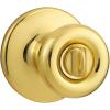 imageKwikset Tylo Entry Door Knob with Lock and Key Secure Keyed Handle Exterior Front Entrance and Bedroom Antique Brass Pick Resistant SmartKey Rekey Security and MicrobanPolished Brass