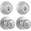 imageKwikset 242 Tylo Entry Knob and Single Cylinder Deadbolt Project Pack in Satin ChromeSatin Chrome