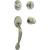 imageKwikset Dakota Front Door Lock Handle and Deadbolt Set Entry Handleset Exterior with Interior Door Knob Satin Nickel Pick Resistant SmartKey Rekey Deadbolt SecuritySatin Nickel
