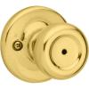 imageKwikset Mobile Home Interior Privacy Door Knob with Lock Door Handle For Bathroom and Bedroom Polished Brass Keyless Turn Lock Doorknob1 Count Pack of 1