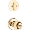 imageKwikset 690 Polo Entry Knob and Single Cylinder Deadbolt Combo Pack in Polished BrassPolished Brass