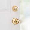 imageKwikset 690 Polo Entry Knob and Single Cylinder Deadbolt Combo Pack in Polished BrassPolished Brass