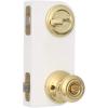 imageKwikset 991 Cameron Entry Knob and Single Cylinder Deadbolt Combo Pack featuring SmartKey in Satin Nickel Polished BrassPolished Brass