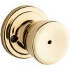imageKwikset Abbey Interior Privacy Door Knob with Lock Door Handle For Bathroom and Bedroom Polished Brass Keyless Turn Lock DoorknobPolished Brass