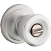 imageKwikset Abbey Interior Privacy Door Knob with Lock Door Handle For Bathroom and Bedroom Polished Brass Keyless Turn Lock DoorknobSatin Chrome