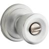 imageKwikset Abbey Interior Privacy Door Knob with Lock Door Handle For Bathroom and Bedroom Polished Brass Keyless Turn Lock DoorknobSatin Chrome