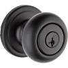 imageKwikset Hancock Entry Door Knob with Lock and Key Secure Keyed Handle Exterior Front Entrance and Bedroom Venetian Bronze Pick Resistant SmartKey Rekey Security and MicrobanMatte Black