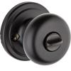 imageKwikset Hancock Entry Door Knob with Lock and Key Secure Keyed Handle Exterior Front Entrance and Bedroom Venetian Bronze Pick Resistant SmartKey Rekey Security and MicrobanMatte Black