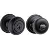imageKwikset Hancock Entry Door Knob with Lock and Key Secure Keyed Handle Exterior Front Entrance and Bedroom Venetian Bronze Pick Resistant SmartKey Rekey Security and MicrobanMatte Black