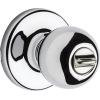 imageKwikset Polo Interior Privacy Door Knob with Lock Door Handle For Bathroom and Bedroom Satin Nickel Keyless Turn Lock Doorknob with Microban ProtectionPolished Chrome