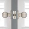 imageKwikset Polo Interior Privacy Door Knob with Lock Door Handle For Bathroom and Bedroom Satin Nickel Keyless Turn Lock Doorknob with Microban ProtectionSatin Nickel