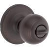imageKwikset Polo Interior Privacy Door Knob with Lock Door Handle For Bathroom and Bedroom Satin Nickel Keyless Turn Lock Doorknob with Microban ProtectionVenetian Bronze