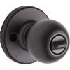 imageKwikset Polo Interior Privacy Door Knob with Lock Door Handle For Bathroom and Bedroom Satin Nickel Keyless Turn Lock Doorknob with Microban ProtectionVenetian Bronze