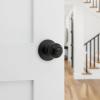 imageKwikset Polo Interior Privacy Door Knob with Lock Door Handle For Bathroom and Bedroom Satin Nickel Keyless Turn Lock Doorknob with Microban ProtectionMatte Black